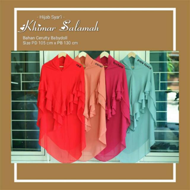 HIJAB / JILBAB KHIMAR SYAR'I LAYER - KHIMAR SALAMAH - BAHAN CERUTY BABYDOLL BEST SELLER