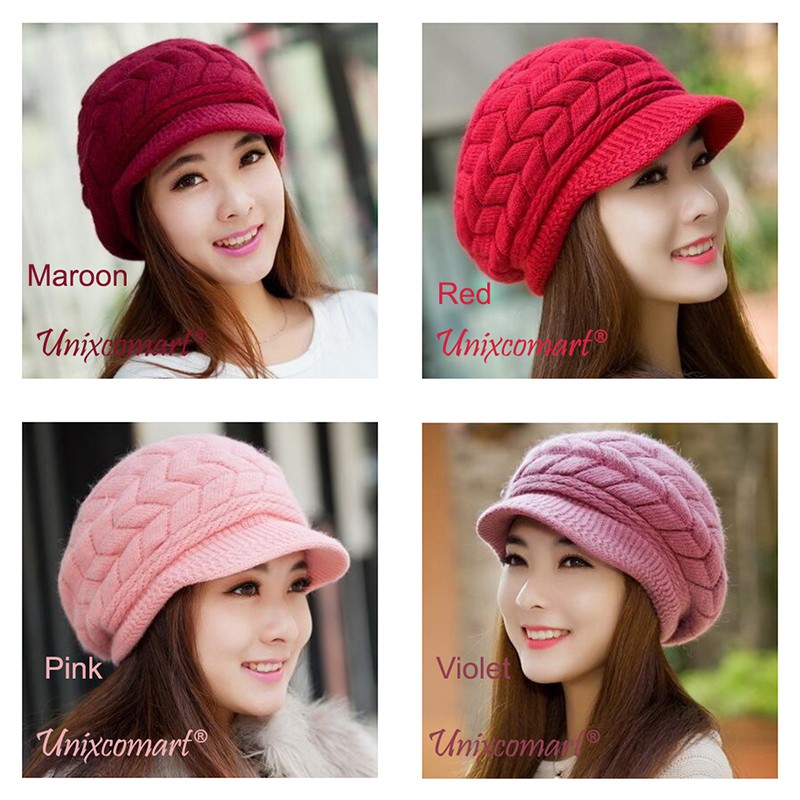 Topi BARET RAJUT Dewasa Knitted Hat Casual Korea Fashion Beret Newsboy