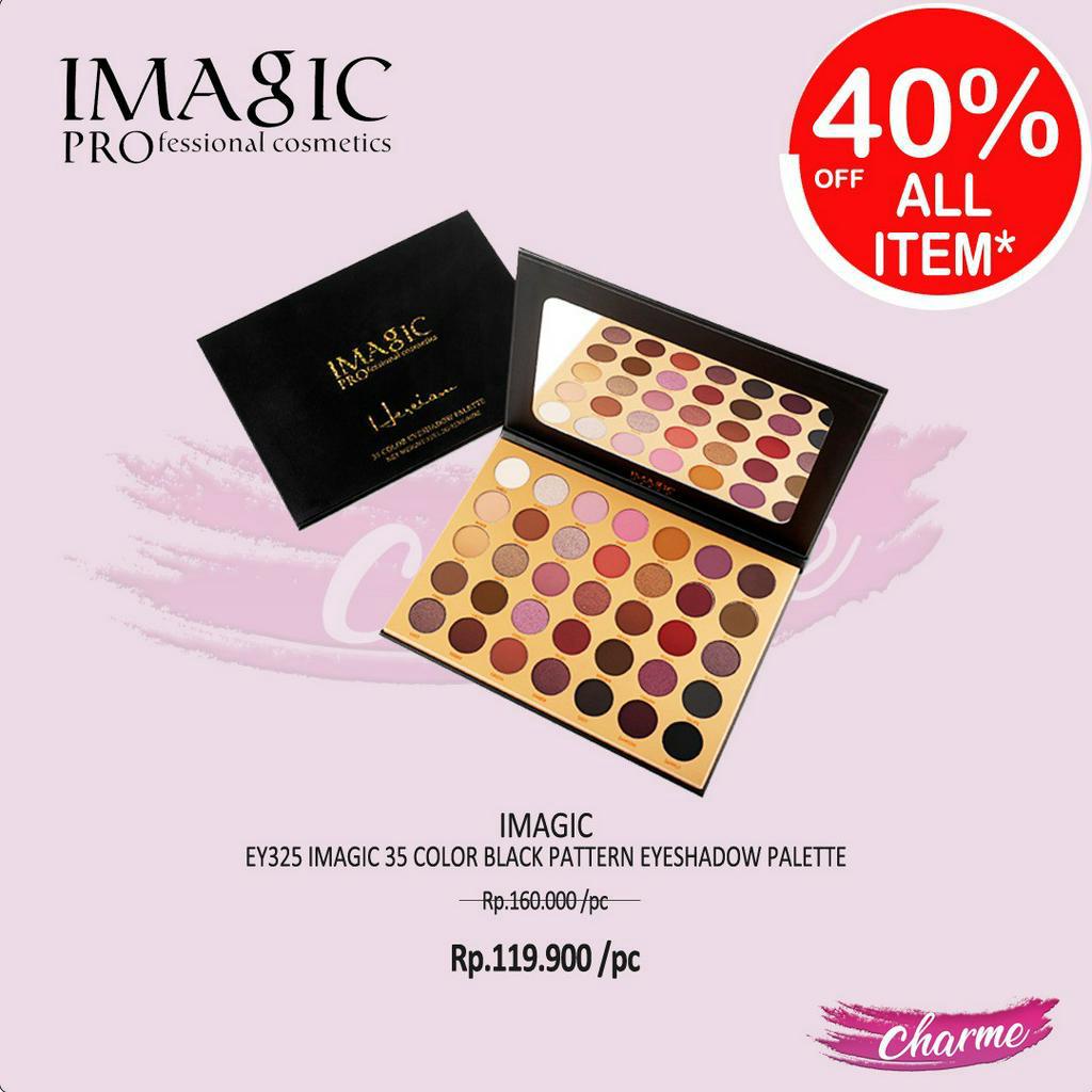 (READY &amp; ORI) IMAGIC 35 Color Black Pattern Eyeshadow Palette EY325 EY 325