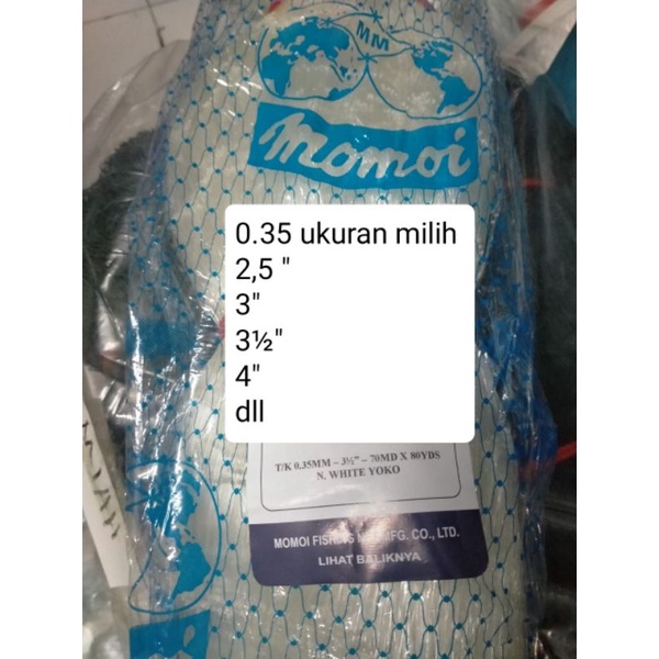 Jaring ikan momoi 0.35 UKURAN MILIH pukat momoi jaring momoi jaring ikan senar jaring ikan murah jaring nelayan