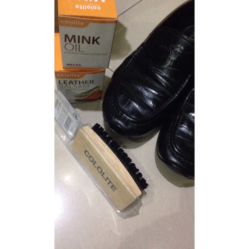 SIKAT SEMIR SEPATU Pengangan Kayu COLOLITE SHOE BRUSH WOOD Sikat Perawatan Pembersih Sepatu Kulit Pria Wanita Premium Shoe Leather Care Original C-017