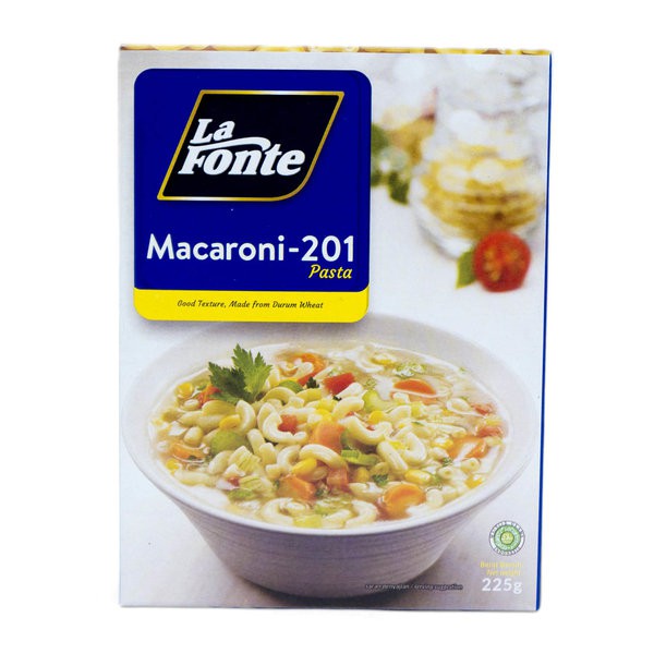 

LA FONTE Macaroni Elbow 201 Wheat Pasta 225gr - Pasta Gandum Bentuk Makaroni Tekuk