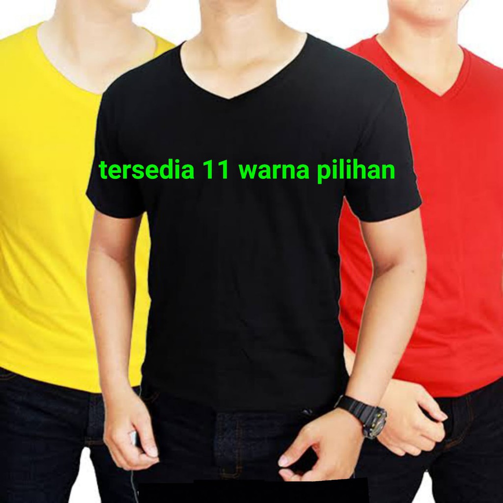 WFH Stay dirumah aja fashion pria lakilaki cowok wanita Kaos distro Polos V-Neck Lengan Pendek ORI