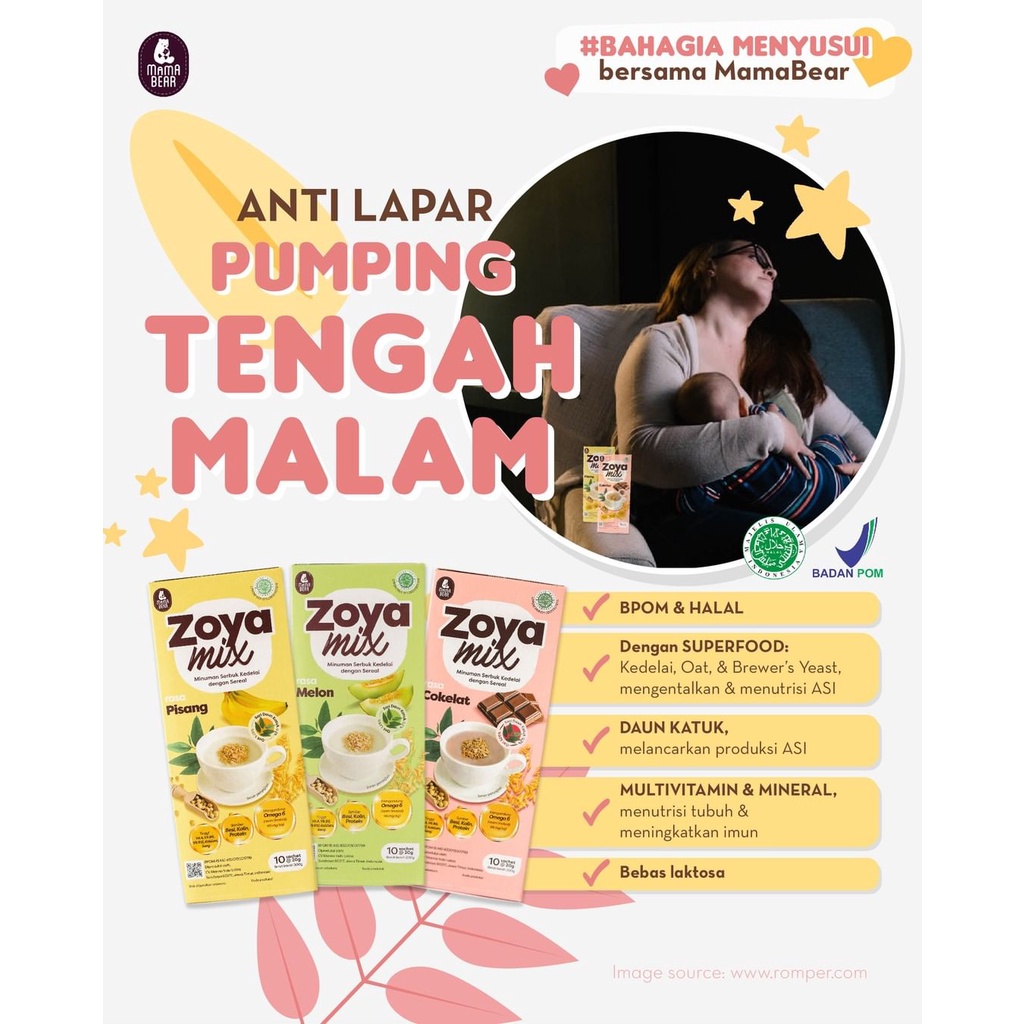 [BELI 4 GRATIS BOTOL PEJUANG ASI] Mamabear Zoyamix Soya Mix Kedelai Booster Almonmix Minuman Pelancar Penambah ASI Berat Badan Bayi dengan Daun Katuk Kelor Yummys Almom Almond Almon susu ibu hamil menyusui