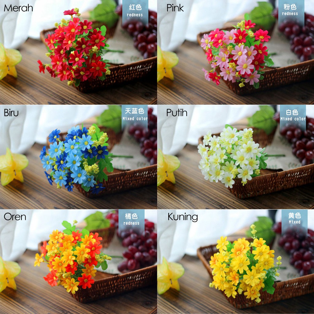 MYSTYLE BUNGA PLASTIK KRISAN C28 1 TANGKAI = 20 PCS BUNGA HIAS ARTIFICIAL BUNGA ARTIFISIAL MURAH-1