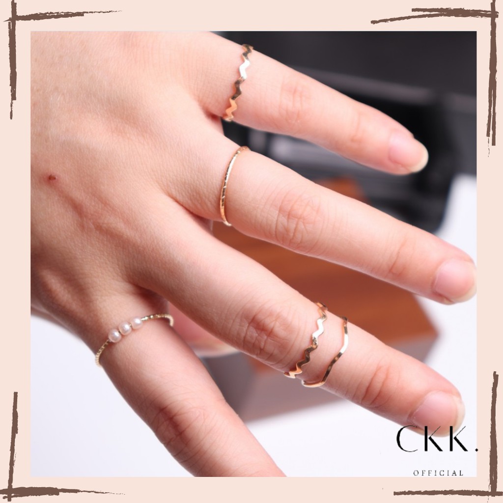 ➰CKK➰ FA102 cincin wanita terbaru 1 set isi 5 cincin gemintang kekinian korean