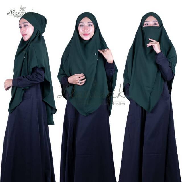 Alantasik - French hijab XL Jilbab Hijab Kerudung Bergo Instan  Cadar  Syari Jumbo khimar wolfis R.8