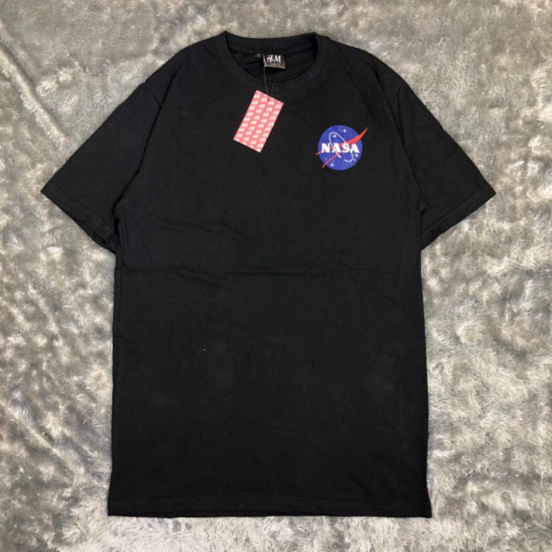 TSHIRT KAOS BAJU NASA PRINTED DESIGN LOGO BLACK PREMIUM LIKE ORI
