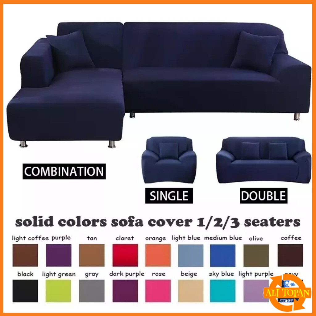 SOFA PROTECTOR FULL COLOUR COVER Sarung Penututup Elastis Pembungkus Dekorasi Sofa Ruang Tamu D348
