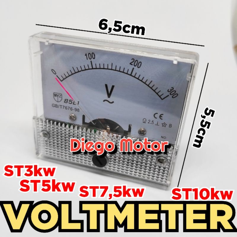 ST3 ST5 ST7,5 Voltmeter Pengukur Voltase Arus Tegangan Listrik Mesin Dinamo Genset Alternator 3000wa
