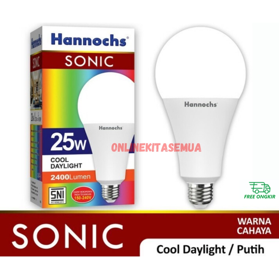 Lampu Bohlam Led Bulb HANNOCHS SONIC SNI Putih 6500K