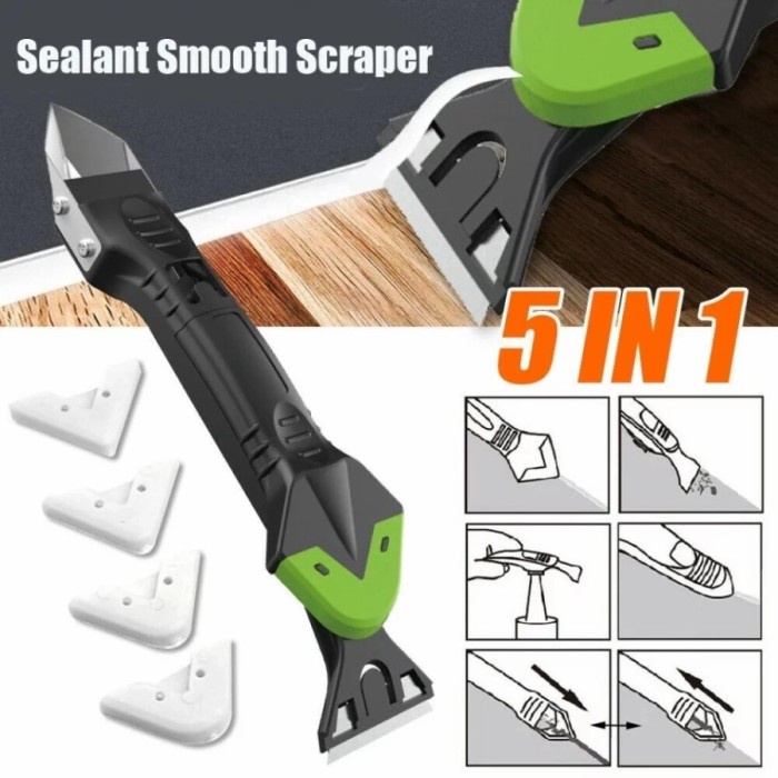 QUALITY 5in1 Sealant Scraper Tool Alat Pembersih Perapi Lem Silikon Nat Lantai