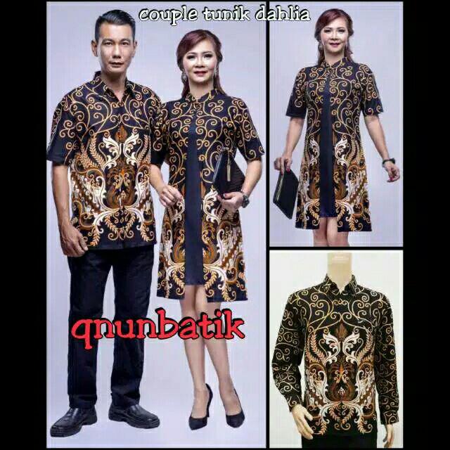 Qnunbatik Couple/sarimbit Batik Tunik/terusan Dahlia