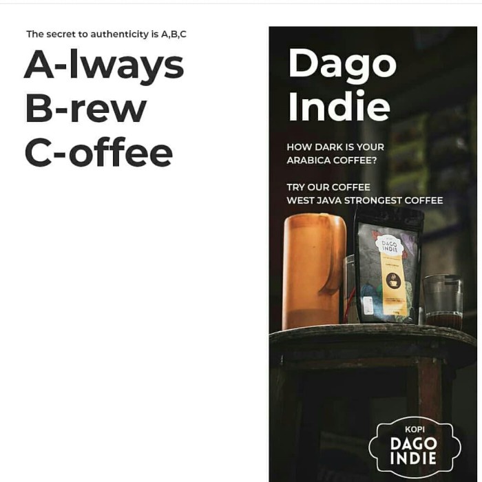 

Kopi asli Arabika Bubuk Dago Indie Dark Coffee 100gr