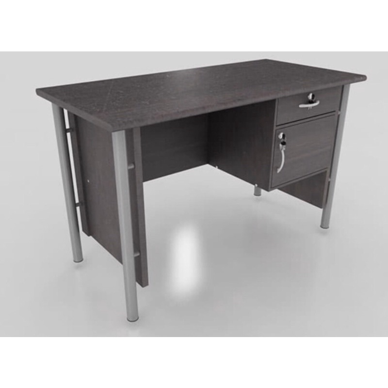 Meja 1/2 Biro Kaki Besi Minimalis + Laci / Meja Kerja Kantor Kaki Besi / MEDAN SUMUT