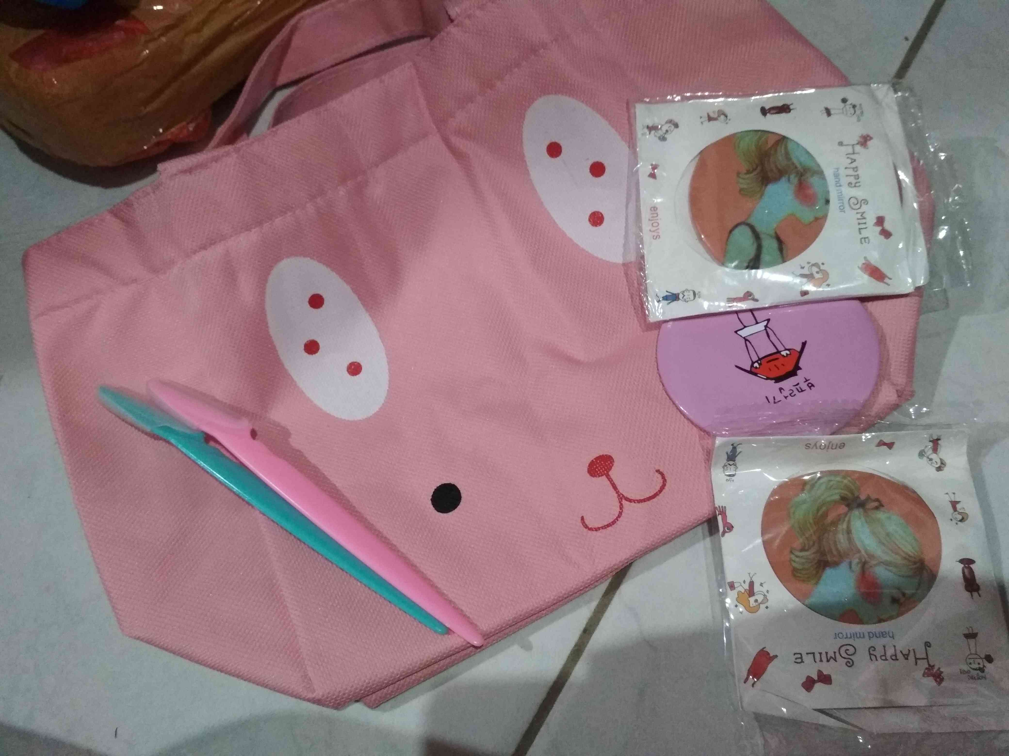 Je226 Lunch Bag Cooler Tas Bekal Animal Tas Kanvas Hewan Lucu Cute Animal Cotton Canvas