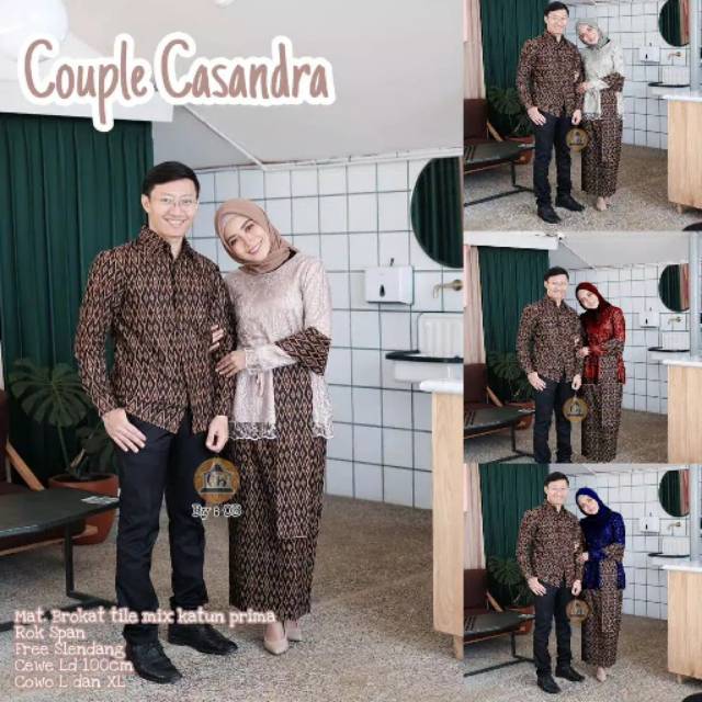 Set Couple family Casandra brown - Cople brukat - Baju batik Keluarga - Cople Brukat Tille Mutiara