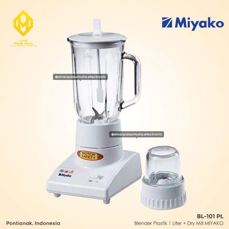 Miyako Blender Plastik 1 Liter - BL-101 PL / BL 101 PL / BL101PL / BL 101PL / BL101 PL