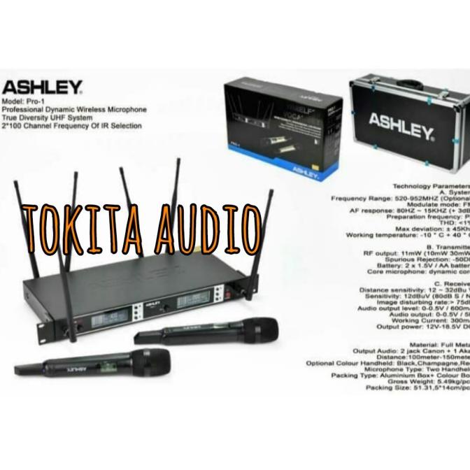 MIC WIRELESS ASHLEY PRO 1 PEGANG MICROPHONE ASHLEY PRO1 ORIGINAL KOPER