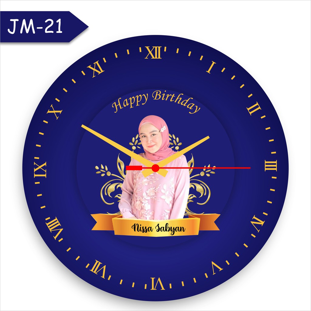 Kado Ulang Tahun Cewek Jam Dinding Unik Custom Foto Costum Hadiah Wisuda Graduation Pernikahan Tulis