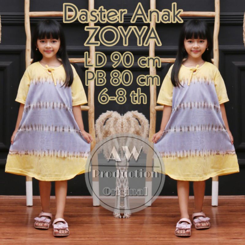 Daster Kaos Anak Perempuan 6 - 7 Tahun Leher Tali Abstrak Dress Anak Kekinian Termurah Terlaris