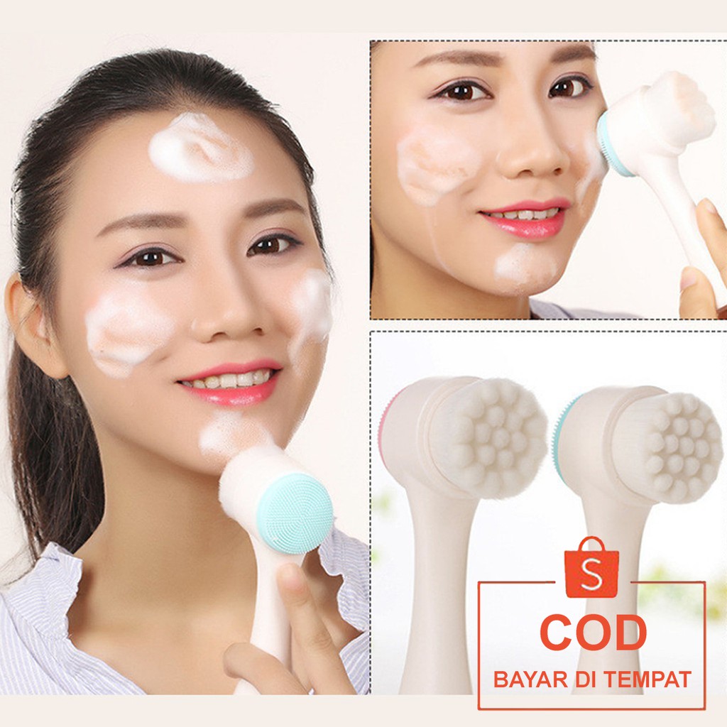 ✅COD Sikat Facial Wash Pembersih Wajah Muka Make Up Komedo Perlengkapan Kamar Mandi Rumah