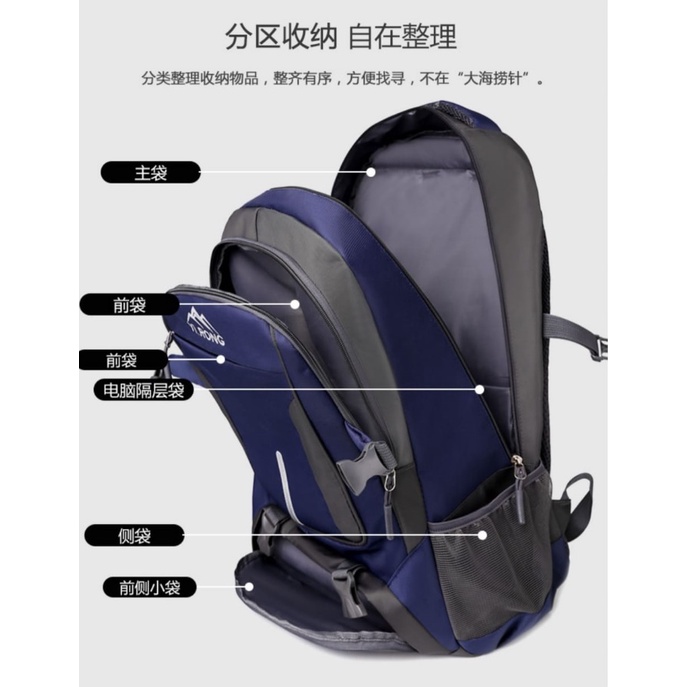 BJ31881 - BLACK/DARKBLUE/GREEN/RED - TAS GUNUNG TAS TRAVEL RANSEL BACKPACK HIKING IMPORT POLYESTER TERMURAH TAS PRIA UNISEX RANSEL BESAR TERLARIS BAGSTORE JAKARTA JKT LT1881 BQ3139 GT1840