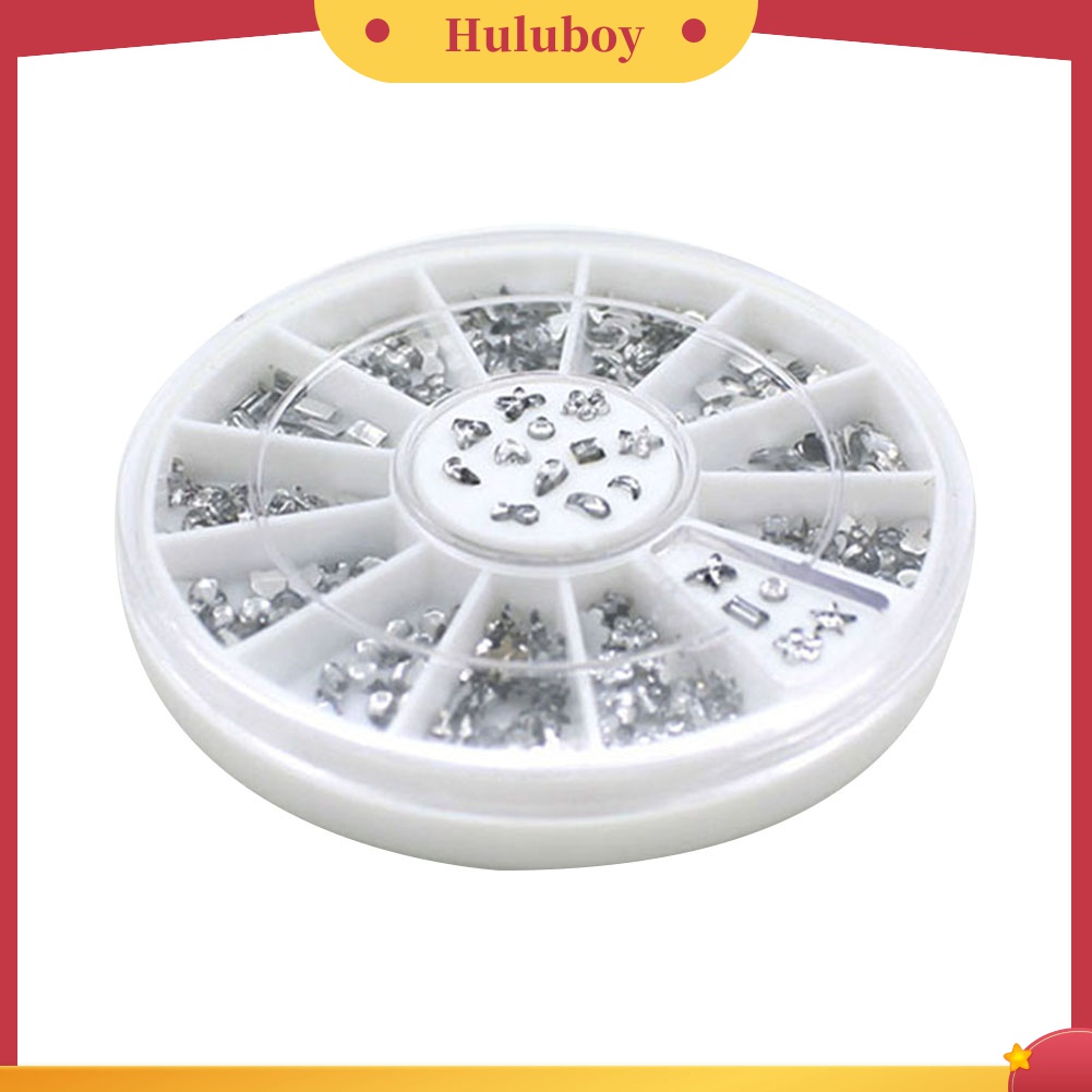 Huluboy Huluboy♡ Stiker Kuku Glitter Berlian Imitasi Bentuk Bintang Bunga Hati Untuk Manicure