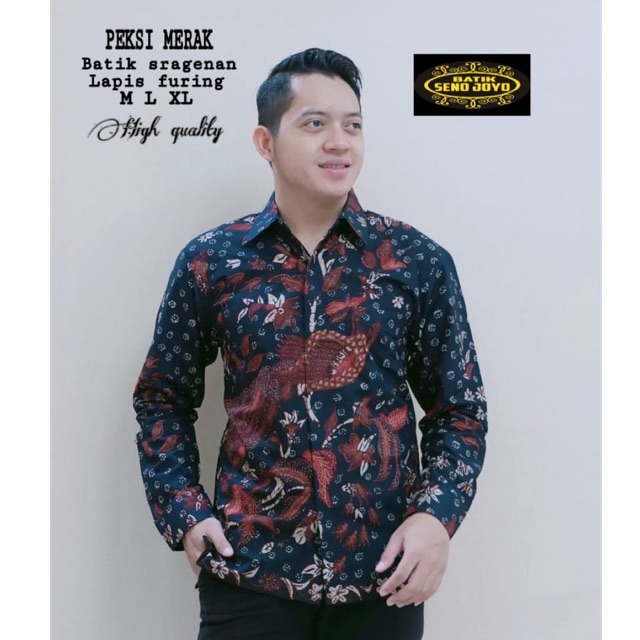 Kemeja Batik PEKSI MERAK Katun Full Furing Murah