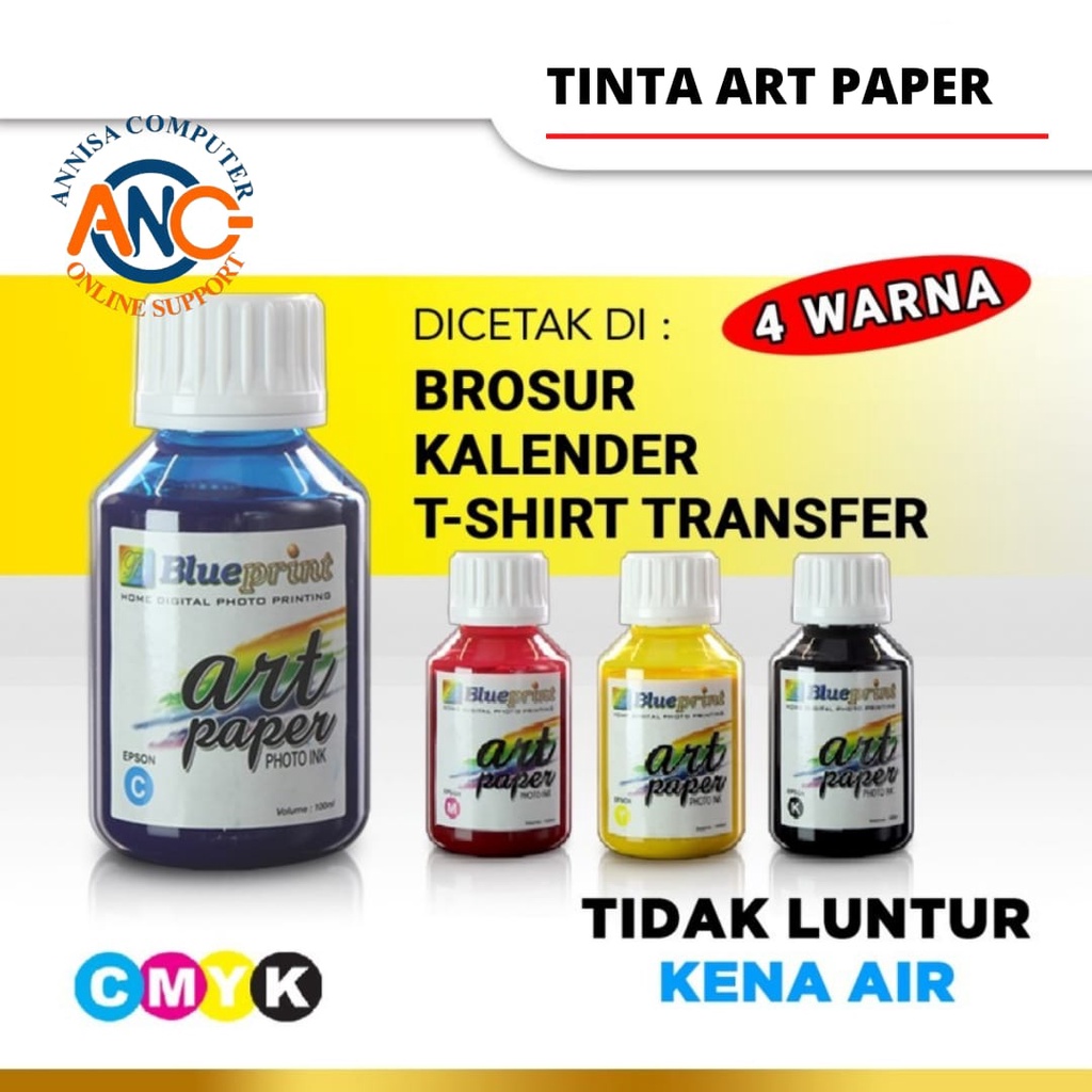Tinta Art Paper Epson BLUEPRINT Refill For Printer Epson 4 Warna / ORI