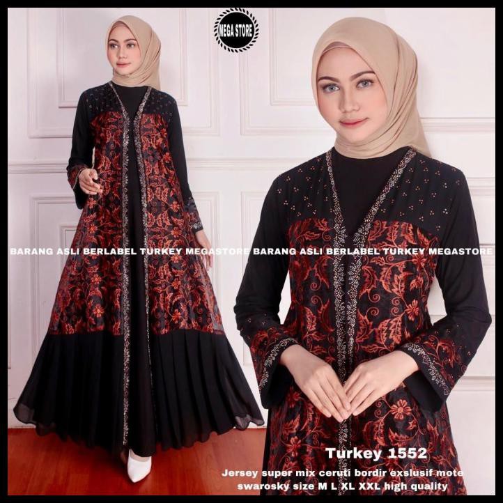 Gamis Arab Full Bordiran Realpict Ukuran Jumbo Dan Kecil - Gambar 1, S