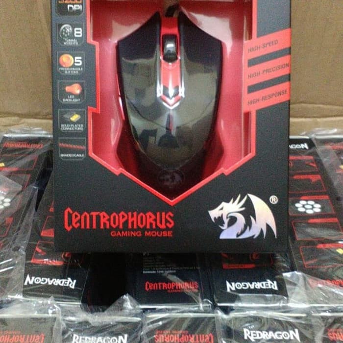 Terlaris mouse gaming red dragon Terbaru