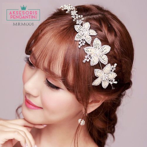 [PRODUK TERLARIS] AKSESORIS PESTA TIARA WEDDING HEADPIECE PENGANTIN PUTIH MRM001