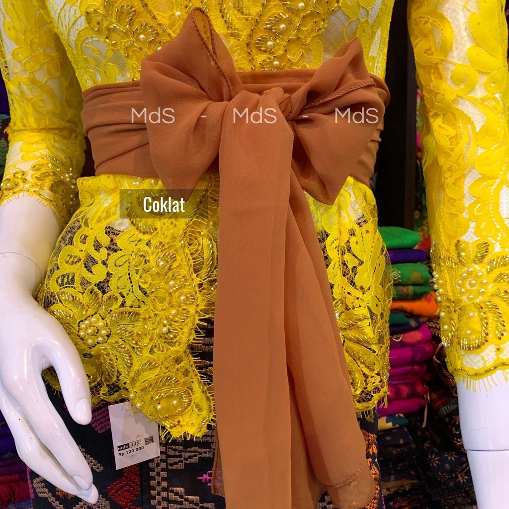Selendang Crep Bali Panjang 2,5 Meter-Coklat