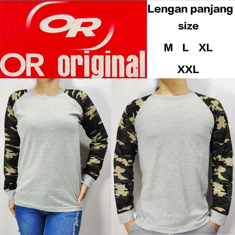 Kaos Raglan Loreng Pria Wanita Abu Misty Lengan Loreng Panjang Rib