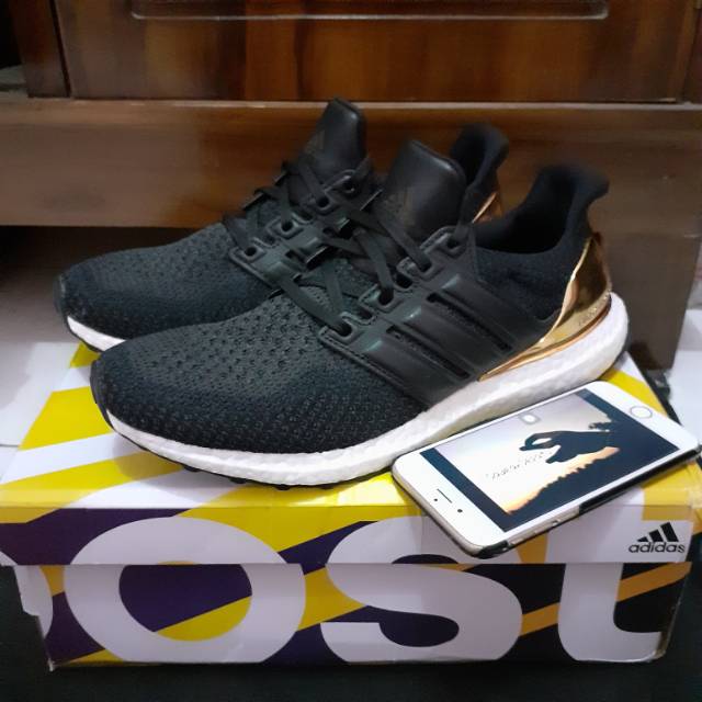 Adidas Ultraboost Ltd 2.0 Black Gold Medal Original New