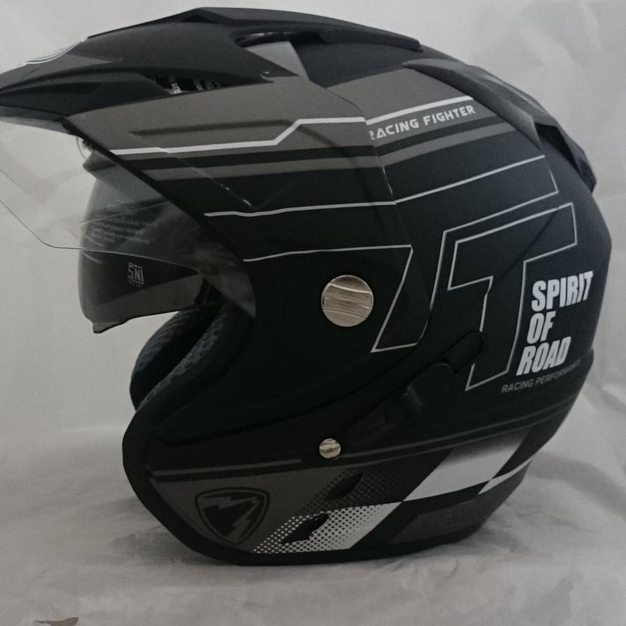 Special Helm Motor SNI DMN 2 visor R-9 Black Doff abu