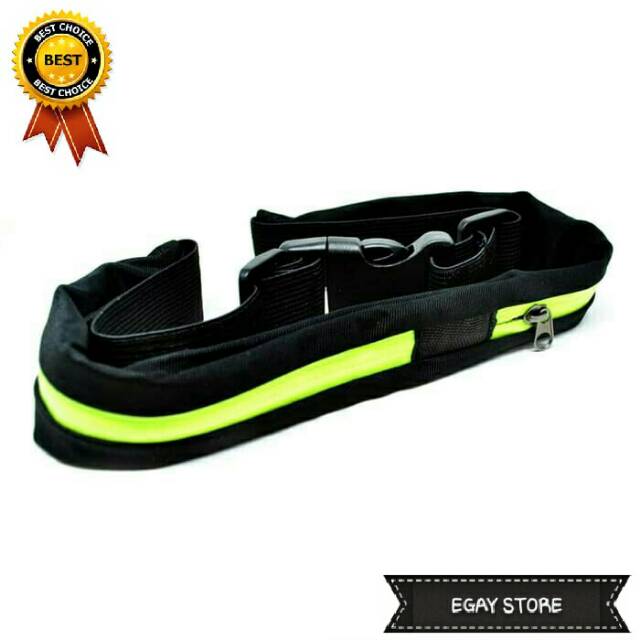 Sport Belt Double Pocket Waterproof / Tas Pinggang Sabuk Gesper Anti Air / Tas Olahraga