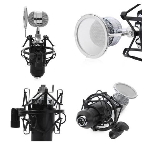 [BERKARYA] - TaffSTUDIO Mikrofon Kondenser dengan Shock Proof Mount - BM-8000 - Black