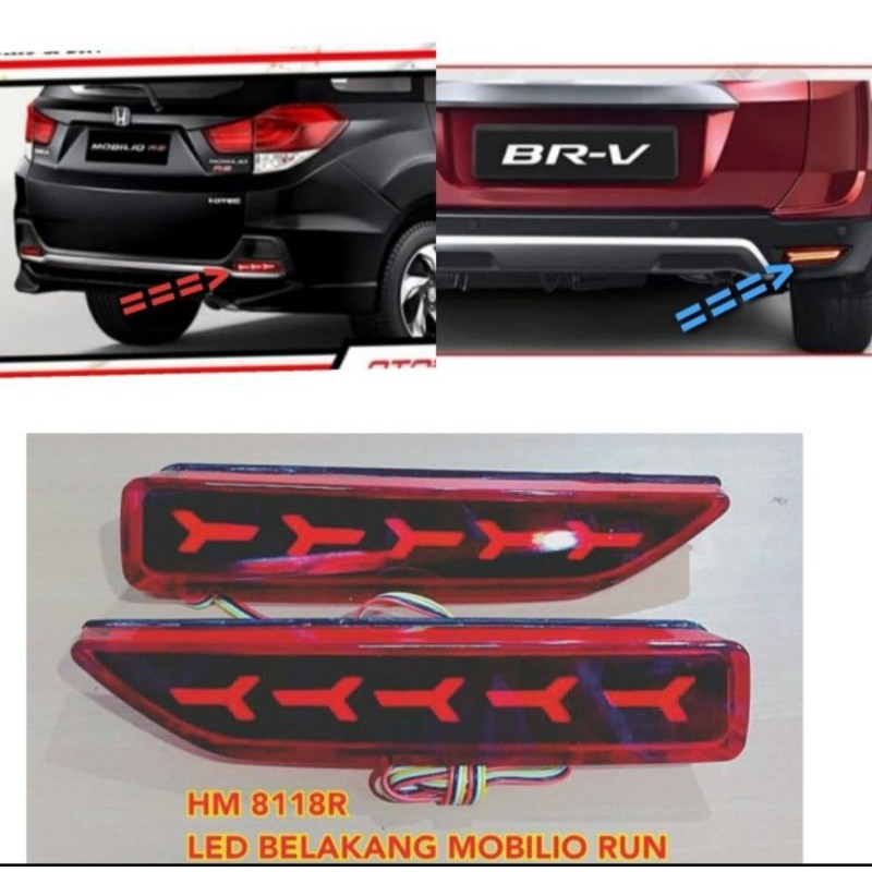 Lampu led reflektor bumper belakang honda mobilio/brv