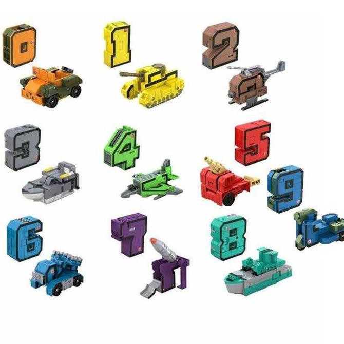 Aman Emco Pocket Morphers Set / Robot Angka Transformers Bisa Gabung Promo
