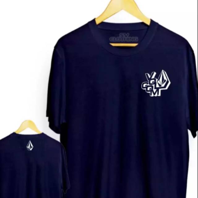 Kaos Distro Volcom Front Black Logo White Premium