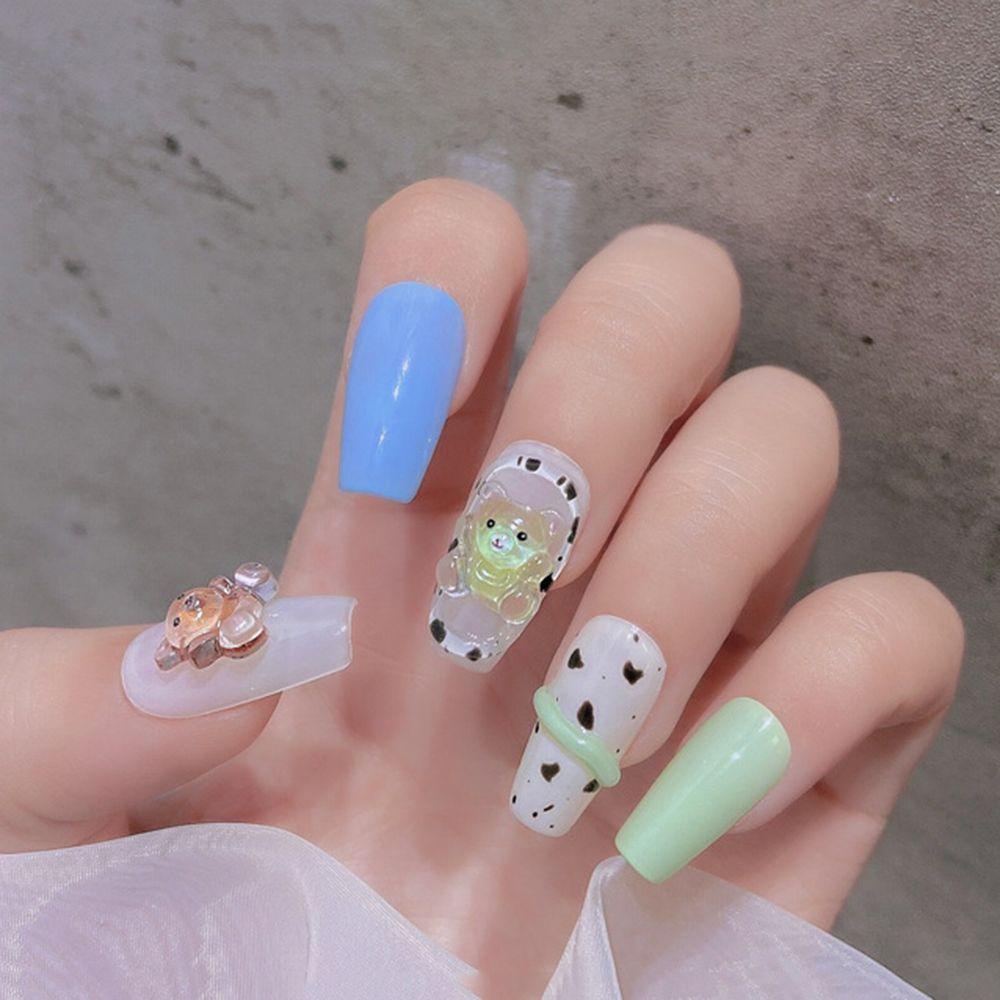 AUGUSTINA Augustina Bear Dekorasi Nail Art Resin Lucu Permen Beruang DIY Ornamen