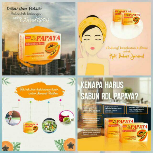 SABUN RDL PAPAYA ORIGINAL 135 GRAM / SABUN PEPAYA RDL ASLI BPOM / RDL PAPAYA SOAP / BRIGHTENING SOAP / RDL ORI 135GR