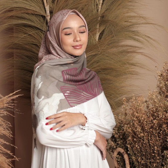 QISTY IN KHAKI | THE NOVELLA SCARF (Superfine Voal Hijab Premium)