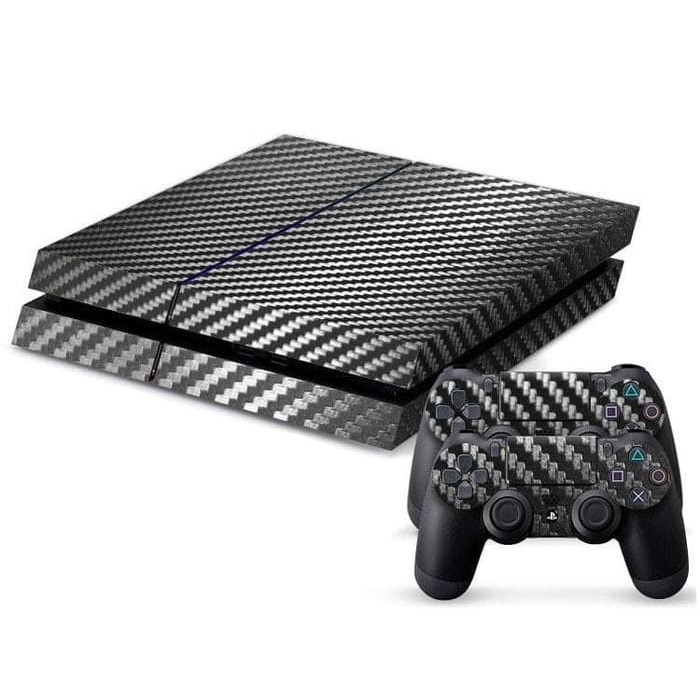 PROMO FLASH SALE Garskin BLACK Carbon Sony PS4 Pro Slim Fat skin 2 ds