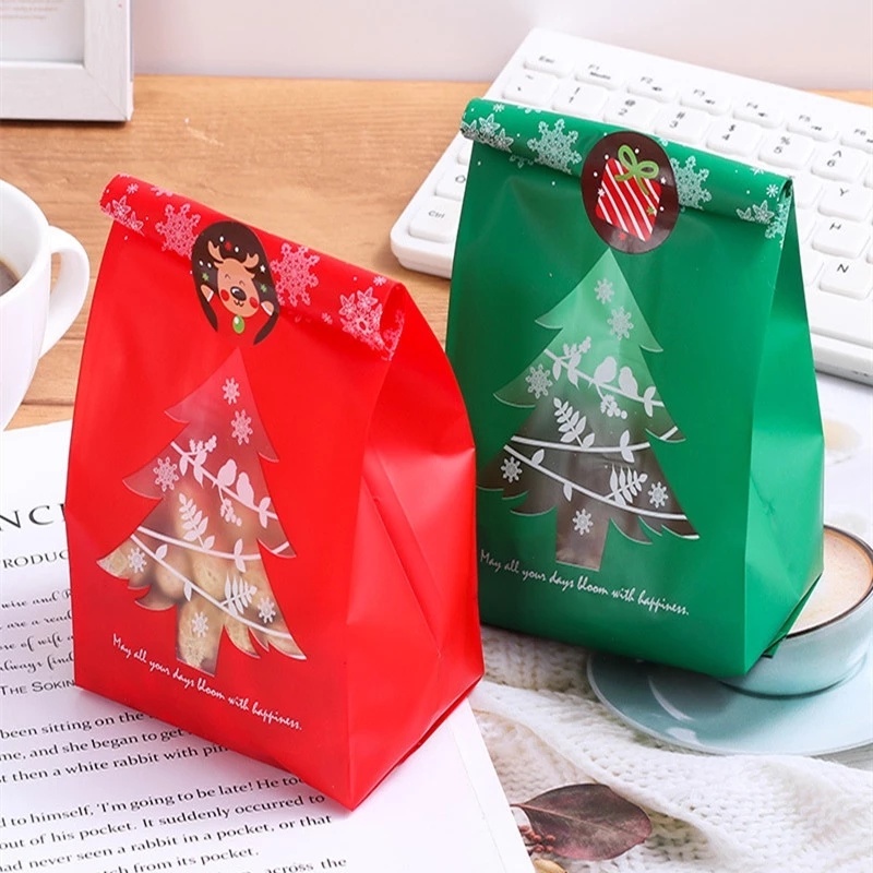 50pcs Kantong Hadiah Desain Snowflake Untuk Dekorasi Pohon Natal / Tahun Baru