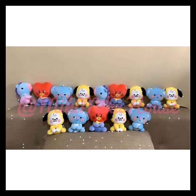 {BISA COD} {HARGA BKN 150} OFFICIAL BT21 BABY SITTING CUSHION 12 CM /DOLL BONEKA 20 FLAT ORI MURAH