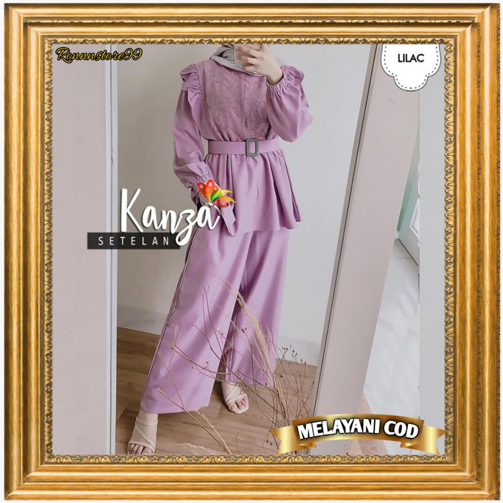 Setelan Set Kulot Wanita Remaja Trend Kekinian 2021 Terbaru Bahan Full Moscrepe Kombi Tile Ada Mutia