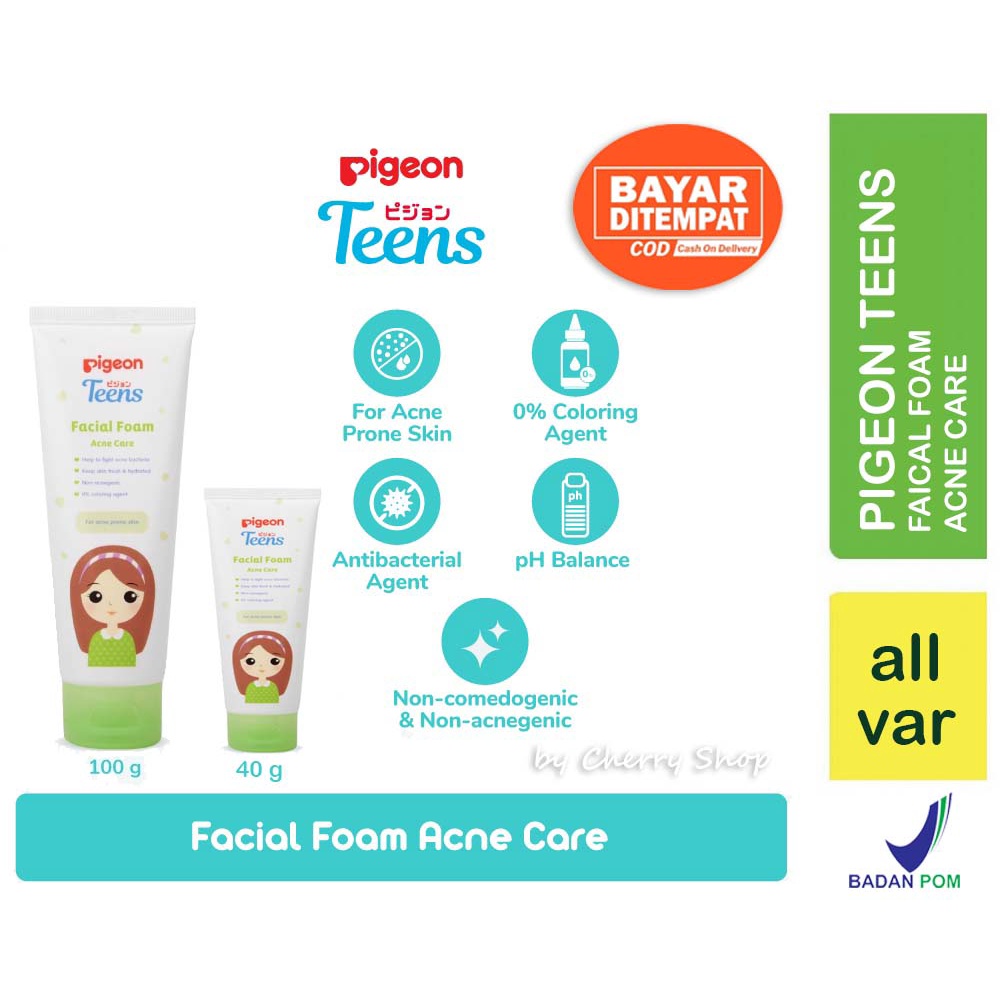 [BYE BYE JERAWAT] [40GR | 100GR] [BPOM] Pigeon Teens Facial Foam Acne Care 100gr / Sabun Muka Jerawat / Pembersih Wajah